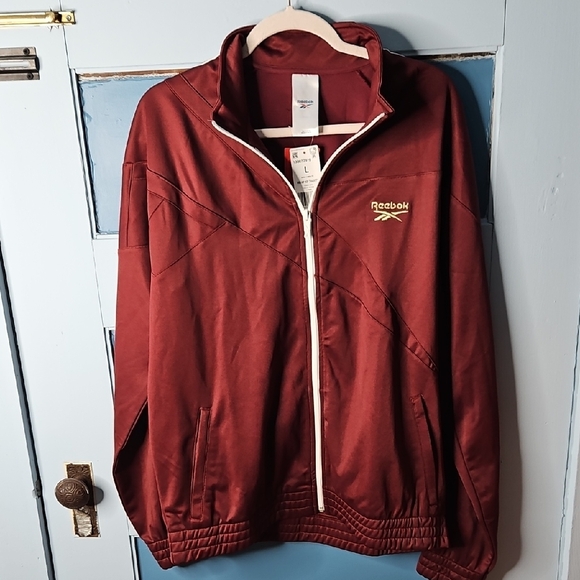 Reebok Men's Hip Hop Track Performance Jacket in Burgundy Large NWT - Picture 5 of 11